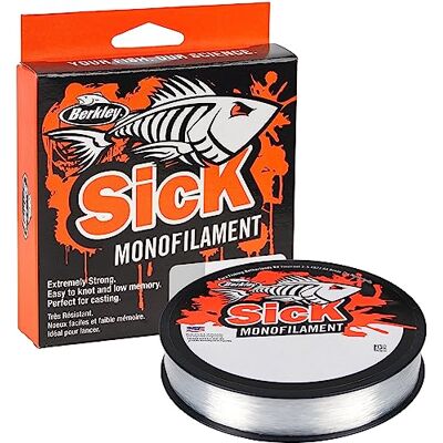Berkley Sick Fio de Pesca de Nylon, monofilamento de Alta Tensão, Baixa Elasticidade, Baixa Memória, Resistente à Abrasão Berkley Sick Fio de Pesca de Nylon, monofilamento de Alta Tensão, Baixa Elasticidade, Baixa Memória, Resistente à Abrasão