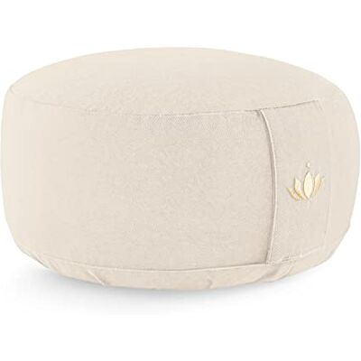 Lotuscrafts Almofada de Meditação Yoga Lotus Altura 15 cm Enchimento de Espelta Capa de Algodão Lavável Zafu Redondo para Chão Almofada de Meditação Certificado Gots Lotuscrafts Almofada de Meditação Yoga Lotus Altura 15 cm Enchimento de Espelta Capa de Algodão Lavável Zafu Redondo para Chão Almofada de Meditação Certificado Gots