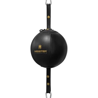 Meister SpeedKills Saco de couro de dupla extremidade com cordas elásticas e bolsa de látex leve, cor preta, pequena (5 polegadas) Meister SpeedKills Saco de couro de dupla extremidade com cordas elásticas e bolsa de látex leve, cor preta, pequena (5 polegadas)