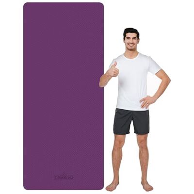 CAMBIVO Tapete Yoga TPE antiderrapante 213 x 81 x 6 mm para adultos CAMBIVO Tapete Yoga TPE antiderrapante 213 x 81 x 6 mm para adultos