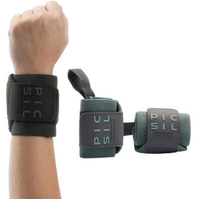 PICSIL Pulseiras para Cross Training, suporte de pulso com aderência, feito de nylon elástico, ideal para musculação, boxe, calisténia, ginásio, previne tendinite, unissexo Protección para WOD, halterofilia y powerlifting. Algodón elástico que reduce la PICSIL Pulseiras para Cross Training, suporte de pulso com aderência, feito de nylon elástico, ideal para musculação, boxe, calisténia, ginásio, previne tendinite, unissexo Protección para WOD, halterofilia y powerlifting. Algodón elástico que reduce la