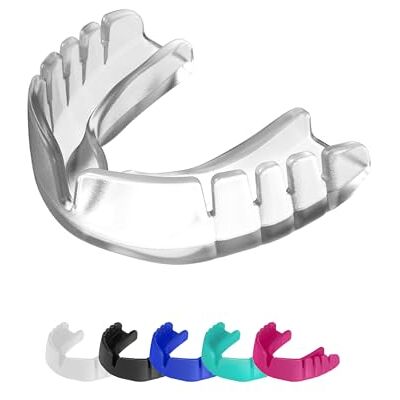 OPRO Protetor bucal Snap-Fit ajuste instantâneo para adultos e crianças, bocal para boxe, MMA, BJJ, Rugby e Hóquei Contra impactos com garantia dentária incluída OPRO Protetor bucal Snap-Fit ajuste instantâneo para adultos e crianças, bocal para boxe, MMA, BJJ, Rugby e Hóquei Contra impactos com garantia dentária incluída