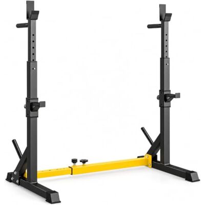 LIFERUN Suporte de agachamento Rack ajustável, suporte barra pesos prateleira de barra com pesos ajustável para ginásio em casa, máximo 250 kg LIFERUN Suporte de agachamento Rack ajustável, suporte barra pesos prateleira de barra com pesos ajustável para ginásio em casa, máximo 250 kg
