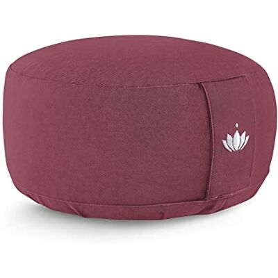 Lotuscrafts Almofada de meditação ioga lótus altura de 15 cm, enchimento de ESPelta, cobertura em algodão lavável, Zafu meditação almofada de chão redonda, almofada de ioga, meditação Cushion Lotuscrafts Almofada de meditação ioga lótus altura de 15 cm, enchimento de ESPelta, cobertura em algodão lavável, Zafu meditação almofada de chão redonda, almofada de ioga, meditação Cushion