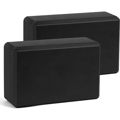 flintronic 2 blocos de ioga, espuma de eva antiderrapante de alta densidade, firme e leve, suporte de ioga resistente para pilates, exercício, treino, fitness e ginásio (preto) flintronic 2 blocos de ioga, espuma de eva antiderrapante de alta densidade, firme e leve, suporte de ioga resistente para pilates, exercício, treino, fitness e ginásio (preto)