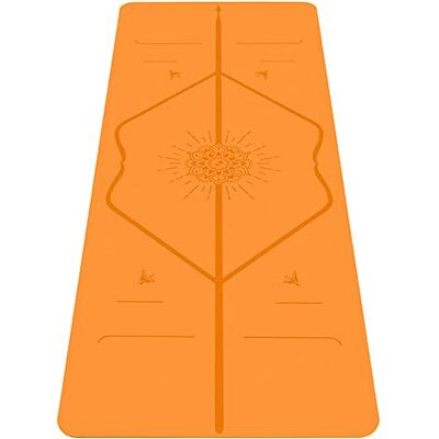 LIFORME Tapete de ioga Happiness melhor esteira de ioga do mundo com sistema de alinhamento patenteado ioga Mat ecológica e totalmente antiderrapante edição especial Happiness laranja LIFORME Tapete de ioga Happiness melhor esteira de ioga do mundo com sistema de alinhamento patenteado ioga Mat ecológica e totalmente antiderrapante edição especial Happiness laranja
