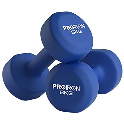 PROIRON Cordões de neoprene Mancornas com revestimento de neoprene 2 x 6 kg PROIRON Cordões de neoprene Mancornas com revestimento de neoprene 2 x 6 kg