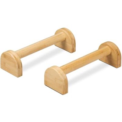 Relaxdays Suportes flexíveis braços, pacote de 2 pegas push-up, calistenia ou pinho, 10 x 12 x 36 cm, natural Relaxdays Suportes flexíveis braços, pacote de 2 pegas push-up, calistenia ou pinho, 10 x 12 x 36 cm, natural