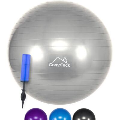 CampTeck Unissexo bola de ginástica exercício 65 cm com bomba de mão para fitness, ioga, pilates CampTeck Unissexo bola de ginástica exercício 65 cm com bomba de mão para fitness, ioga, pilates