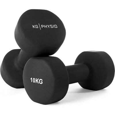 KG Physio Halteres e Pôster A3 com Exercícios Exemplo Halteres com Forro de Neopreno, Aderência Confortável, Resistente ao Suor e com Tecnologia Anti-Roll KG Physio Halteres e Pôster A3 com Exercícios Exemplo Halteres com Forro de Neopreno, Aderência Confortável, Resistente ao Suor e com Tecnologia Anti-Roll