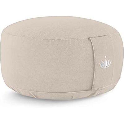 Lotuscrafts Almofada Redonda de Chão para Meditação e Yoga Lotus Altura 15 cm Enchimento de Espelta Capa em Algodão Lavável Zafu Redondo para Chão Almofada de Meditação Certificado Gots Lotuscrafts Almofada Redonda de Chão para Meditação e Yoga Lotus Altura 15 cm Enchimento de Espelta Capa em Algodão Lavável Zafu Redondo para Chão Almofada de Meditação Certificado Gots