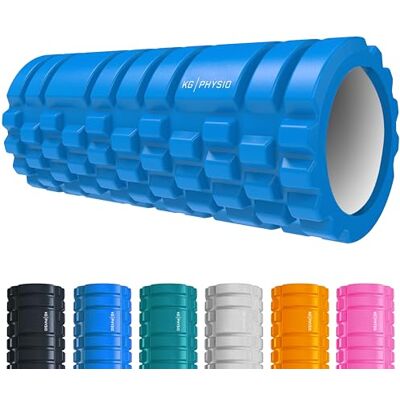 KG Physio Foam Roller Rolo de massagem muscular para pernas, costas e braços, rolo de massagem muscular ultraleve essencial para libertar tensões musculares, 33 x 12 cm, rolo pilates KG Physio Foam Roller Rolo de massagem muscular para pernas, costas e braços, rolo de massagem muscular ultraleve essencial para libertar tensões musculares, 33 x 12 cm, rolo pilates