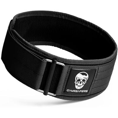 Gymreapers Cinto de levantamento de pesos de bloqueio rápido para culturismo, levantamento de pesos, treino cruzado neoprene de 4 polegadas com fivela de metal suporte para as costas Gymreapers Cinto de levantamento de pesos de bloqueio rápido para culturismo, levantamento de pesos, treino cruzado neoprene de 4 polegadas com fivela de metal suporte para as costas