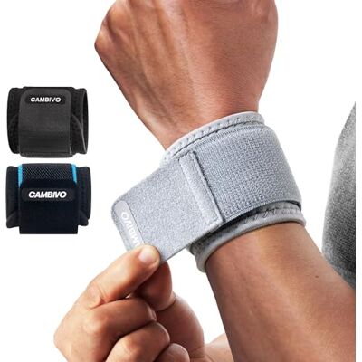 CAMBIVO Pulseiras Gym ajustável 2 peças, pulseira de ginásio respirável, Wrist Wraps neoprene desportos para fitness, treino de força CAMBIVO Pulseiras Gym ajustável 2 peças, pulseira de ginásio respirável, Wrist Wraps neoprene desportos para fitness, treino de força