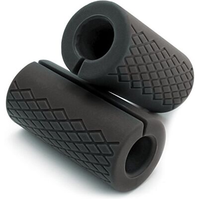 CampTeck Grip Barra de silicone Grips adaptador cabo para mangas pesadas aumenta o tamanho do braço, bíceps, tríceps, antebraços e força de aderência conjunto de 2 (preto) CampTeck Grip Barra de silicone Grips adaptador cabo para mangas pesadas aumenta o tamanho do braço, bíceps, tríceps, antebraços e força de aderência conjunto de 2 (preto)