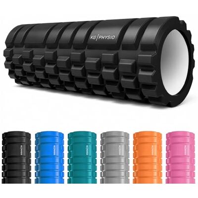 KG Physio Foam Roller Rolo de massagem muscular para pernas, costas e braços, rolo de massagem muscular ultraleve essencial para libertar tensões musculares, 33 x 12 cm, rolo pilates KG Physio Foam Roller Rolo de massagem muscular para pernas, costas e braços, rolo de massagem muscular ultraleve essencial para libertar tensões musculares, 33 x 12 cm, rolo pilates
