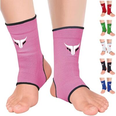 Mytra Fusion Suporte de tornozelo suporte de tornozelo respirável MMA, Muay Thai, ginásio, bandagem de luta suporte de tornozelo de boxe (Pink, S/M) Mytra Fusion Suporte de tornozelo suporte de tornozelo respirável MMA, Muay Thai, ginásio, bandagem de luta suporte de tornozelo de boxe (Pink, S/M)