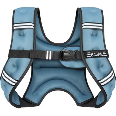 BAGAIL Colete Lastrado para Treino de Força, Tamanho de Peito Ajustável, Bolso Prático, Ideal para Treinos em Ginásio, Yoga e Exercícios Aeróbicos BAGAIL Colete Lastrado para Treino de Força, Tamanho de Peito Ajustável, Bolso Prático, Ideal para Treinos em Ginásio, Yoga e Exercícios Aeróbicos