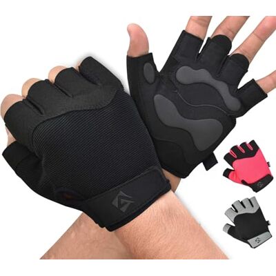 AQF Luvas de ginásio para homem e mulher antiderrapante acolchoado aderência proteção luvas ginástica respirável luvas de fitness para levantamento de pesas, culturismo, treino e ciclismo (preto, AQF Luvas de ginásio para homem e mulher antiderrapante acolchoado aderência proteção luvas ginástica respirável luvas de fitness para levantamento de pesas, culturismo, treino e ciclismo (preto,