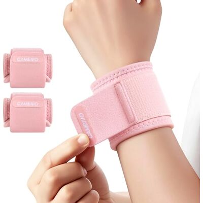 CAMBIVO Pulseiras Gym ajustável 2 peças, pulseira de ginásio respirável, Wrist Wraps neoprene desportos para fitness, treino de força CAMBIVO Pulseiras Gym ajustável 2 peças, pulseira de ginásio respirável, Wrist Wraps neoprene desportos para fitness, treino de força