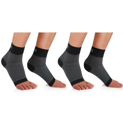 CAMBIVO Tornozeleira para entorse 2 pares, protetor para fascite plantar mulher e homem, compressão para torções, tornozelos fracos, tendinite de Aquiles e artrite, desporto CAMBIVO Tornozeleira para entorse 2 pares, protetor para fascite plantar mulher e homem, compressão para torções, tornozelos fracos, tendinite de Aquiles e artrite, desporto