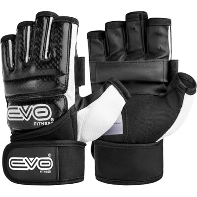 EVO Fitness Luvas de couro MMA Muay Thai gel luvas de karatê Kickboxing Grappling Sparring Training UFC luvas boxe luvas MMA Mitts artes marciais karaté luvas saco (preto, M) EVO Fitness Luvas de couro MMA Muay Thai gel luvas de karatê Kickboxing Grappling Sparring Training UFC luvas boxe luvas MMA Mitts artes marciais karaté luvas saco (preto, M)