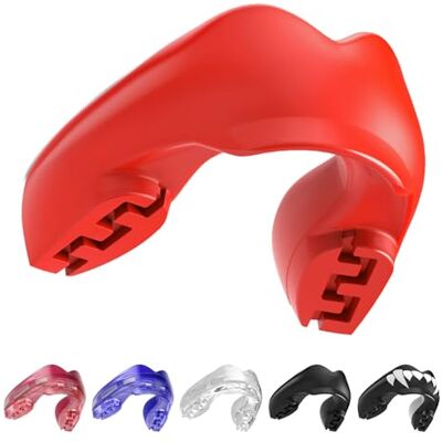 SAFEJAWZ Protetor bucal para aparelhos ortopédicos. Para todos os desportos de contacto, incluindo rugby, MMA, artes marciais de kickboxing, judo, hóquei e boxe (vermelho) SAFEJAWZ Protetor bucal para aparelhos ortopédicos. Para todos os desportos de contacto, incluindo rugby, MMA, artes marciais de kickboxing, judo, hóquei e boxe (vermelho)