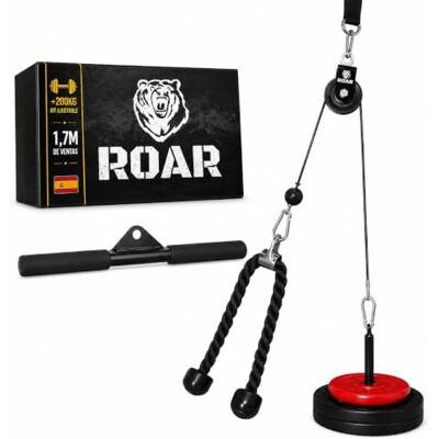 Roar ® Polias de ginásio para casa, polia de ginásio com barra reta e corda de músculos Triceps, máquinas de ginástica, máquinas de ginástica em casa. Roar ® Polias de ginásio para casa, polia de ginásio com barra reta e corda de músculos Triceps, máquinas de ginástica, máquinas de ginástica em casa.