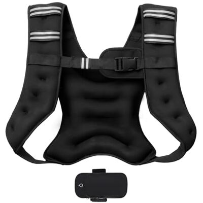 POWER GUIDANCE Colete lavado 6-20 LB peso fixo, neoprene impermeável, faixa peito ajustável (89 127 cm), bolso para CrossFit, corrida, treino de força POWER GUIDANCE Colete lavado 6-20 LB peso fixo, neoprene impermeável, faixa peito ajustável (89 127 cm), bolso para CrossFit, corrida, treino de força