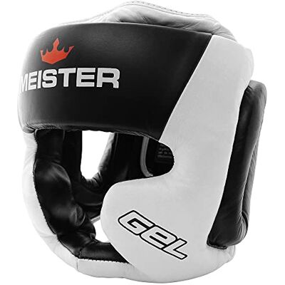 Meister Gel protetor de cabeça de treino de rosto completo para MMA, boxe e muay thai branco/preto pequeno/médio Meister Gel protetor de cabeça de treino de rosto completo para MMA, boxe e muay thai branco/preto pequeno/médio