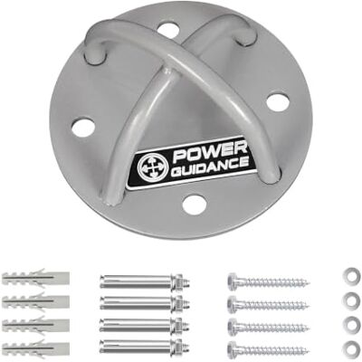 POWER GUIDANCE Anclagem de teto Suporte de montagem em parede para correias de suspensão, anéis de ginástica, baloiços e rede de ioga, faixa de resistência, corda de batalha POWER GUIDANCE Anclagem de teto Suporte de montagem em parede para correias de suspensão, anéis de ginástica, baloiços e rede de ioga, faixa de resistência, corda de batalha