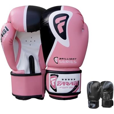Farabi Sports Luvas de Boxe Luvas de Boxe para Treino de Combate, Luta, Muay Thai, Luvas de Kickboxing (Rosa, 12 oz) Farabi Sports Luvas de Boxe Luvas de Boxe para Treino de Combate, Luta, Muay Thai, Luvas de Kickboxing (Rosa, 12 oz)