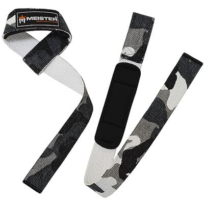 Meister Correias de levantamento de pesos acolchoadas de neoprene antiderrapantes para aderência (par) camuflagem urbana Meister Correias de levantamento de pesos acolchoadas de neoprene antiderrapantes para aderência (par) camuflagem urbana