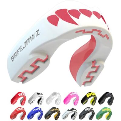 SAFEJAWZ Protetor bucal para adultos e crianças para todos os desportos de contato, incluindo rugby, MMA, artes marciais de kickboxing, judô, hóquei e boxe (Rosa Fangz, Adulto (12+ Anos)) SAFEJAWZ Protetor bucal para adultos e crianças para todos os desportos de contato, incluindo rugby, MMA, artes marciais de kickboxing, judô, hóquei e boxe (Rosa Fangz, Adulto (12+ Anos))
