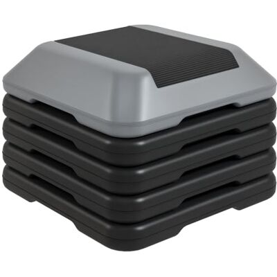 SPORTNOW Passo de Aeróbica Step para Fitness Stepper antiderrapante, com altura ajustável de 10/15/20/25/30 cm, carga 150 kg para treino em casa, ginásio Step para Fitness, Stepper, Altura Ajustable, Entrenamiento en Casa, Gimnasio SPORTNOW Passo de Aeróbica Step para Fitness Stepper antiderrapante, com altura ajustável de 10/15/20/25/30 cm, carga 150 kg para treino em casa, ginásio Step para Fitness, Stepper, Altura Ajustable, Entrenamiento en Casa, Gimnasio