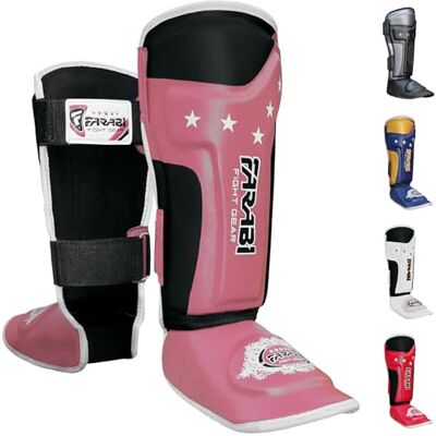 Farabi Sports Mytra Fusion Proteções de canela para crianças, proteções de canela para kickboxing, MMA, Muay Thai – Proteção de canela e peito para kickboxing, treino, sparring, equipamento de boxe e Farabi Sports Mytra Fusion Proteções de canela para crianças, proteções de canela para kickboxing, MMA, Muay Thai – Proteção de canela e peito para kickboxing, treino, sparring, equipamento de boxe e