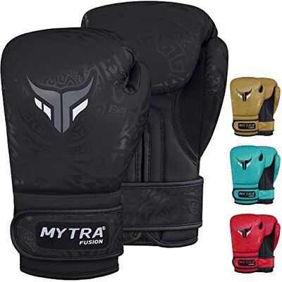 Mytra Fusion Luvas de boxe para meninos para treino, kickboxing, saco de boxe, muay thai, MMA, lutas e lutas, perfeitas para meninos e meninas (Black, 4-oz) Mytra Fusion Luvas de boxe para meninos para treino, kickboxing, saco de boxe, muay thai, MMA, lutas e lutas, perfeitas para meninos e meninas (Black, 4-oz)