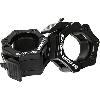 POWER GUIDANCE Grampos de encaixe para barras olímpicas, 50 mm, fechos de barra, abraçadeiras de topo, para barras de peso, com bloqueio, fecho de fixação rápida e segura (1 par) POWER GUIDANCE Grampos de encaixe para barras olímpicas, 50 mm, fechos de barra, abraçadeiras de topo, para barras de peso, com bloqueio, fecho de fixação rápida e segura (1 par)