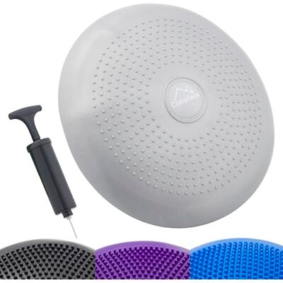 CampTeck Almofada de Equilíbrio Disco Vestibular Inflável 32cm com Bomba Manual para Treinamento de Equilíbrio, Agilidade, Ginásio, Yoga, Sentada Confortável Cinza CampTeck Almofada de Equilíbrio Disco Vestibular Inflável 32cm com Bomba Manual para Treinamento de Equilíbrio, Agilidade, Ginásio, Yoga, Sentada Confortável Cinza