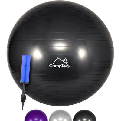 CampTeck Unissexo bola de ginástica exercício 65 cm com bomba de mão para fitness, ioga, pilates CampTeck Unissexo bola de ginástica exercício 65 cm com bomba de mão para fitness, ioga, pilates