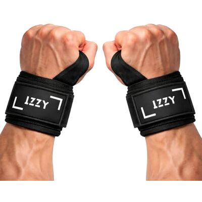 IZZY Pulseiras ajustáveis para ginásio, fitness e cross-training, suporte de pulso unissexo, compressão para levantamento de pesos e musculação, fecho de velcro, preto IZZY Pulseiras ajustáveis para ginásio, fitness e cross-training, suporte de pulso unissexo, compressão para levantamento de pesos e musculação, fecho de velcro, preto