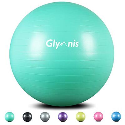 Glymnis Bola de pilates bola anti-Burst para pilates, ginástica fitness gravidez ioga gravidez 55 cm 65 cm 75 cm com insuflador Glymnis Bola de pilates bola anti-Burst para pilates, ginástica fitness gravidez ioga gravidez 55 cm 65 cm 75 cm com insuflador