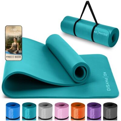 KG Physio Tapete de ioga de 8 mm de espessura para mulheres e homens, tapete grosso antiderrapante para ginásio e treino em casa KG Physio Tapete de ioga de 8 mm de espessura para mulheres e homens, tapete grosso antiderrapante para ginásio e treino em casa