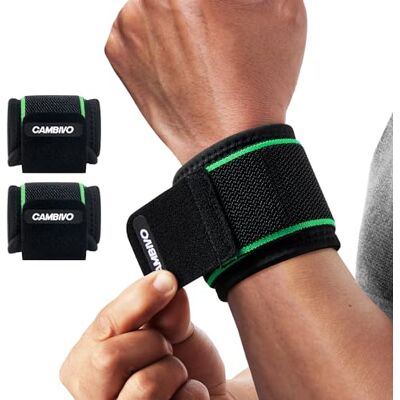 CAMBIVO Pulseiras Gym ajustável 2 peças, pulseira de ginásio respirável, Wrist Wraps neoprene desportos para fitness, treino de força CAMBIVO Pulseiras Gym ajustável 2 peças, pulseira de ginásio respirável, Wrist Wraps neoprene desportos para fitness, treino de força