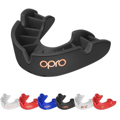 OPRO Protetor bucal nível bronze ajuste essencial para adultos e crianças bocal para boxe, MMA, BJJ, Rugby e Hóquei Moldagem fácil com garantia dentária incluída OPRO Protetor bucal nível bronze ajuste essencial para adultos e crianças bocal para boxe, MMA, BJJ, Rugby e Hóquei Moldagem fácil com garantia dentária incluída