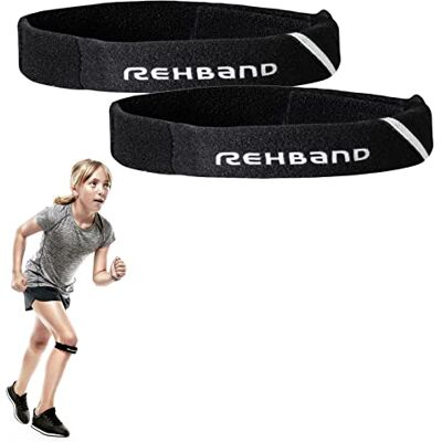 Rehband UD joelheira para crianças suporte de rótula com almofada de pressão, faixa para tendão patelar infantil para futebol, corrida, andebol e ténis, cor: preto 1 par, tamanho único Rehband UD joelheira para crianças suporte de rótula com almofada de pressão, faixa para tendão patelar infantil para futebol, corrida, andebol e ténis, cor: preto 1 par, tamanho único