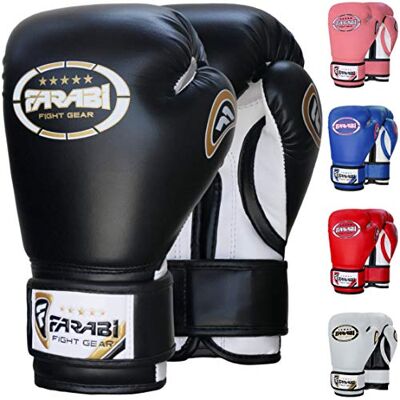 Farabi Sports Luvas de boxe menino luvas muay thai 4 oz 6 oz 8 oz luvas de boxe menino MMA Muay Thai crianças luva saco de boxe (preto, 8-oz) Farabi Sports Luvas de boxe menino luvas muay thai 4 oz 6 oz 8 oz luvas de boxe menino MMA Muay Thai crianças luva saco de boxe (preto, 8-oz)