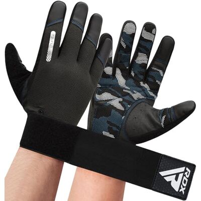 RDX Luvas de ginásio dedo completo para levantamento de pesos, ecrã tátil com suporte de pulso de proteção e alça longa elástica, treino muscular homem mulher fitness casa Gym Glove RDX Luvas de ginásio dedo completo para levantamento de pesos, ecrã tátil com suporte de pulso de proteção e alça longa elástica, treino muscular homem mulher fitness casa Gym Glove