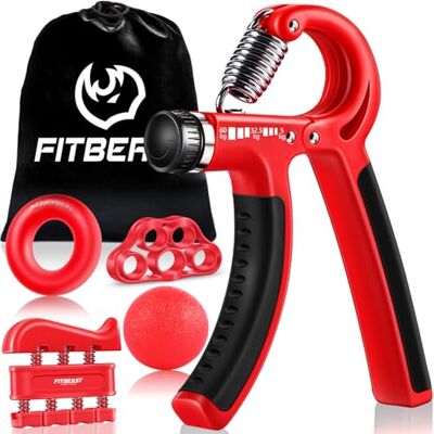 FitBeast Hand Grip para antebraço exercitar, embalagem de 5 peças, fortalecedor de aderência de mãos ajustáveis, exercitador de mãos, para esticar os dedos, anel para treinar e bola anti-stress FitBeast Hand Grip para antebraço exercitar, embalagem de 5 peças, fortalecedor de aderência de mãos ajustáveis, exercitador de mãos, para esticar os dedos, anel para treinar e bola anti-stress