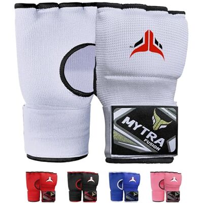 Mytra Fusion Luvas Interiores de Boxe para Crianças com Acolchoamento de Gel, Vendas de Boxe com Correia de Pulso de 80 cm para MMA, Kickboxing, Golpes, Artes Marciais e Muay Thai (Branco) Mytra Fusion Luvas Interiores de Boxe para Crianças com Acolchoamento de Gel, Vendas de Boxe com Correia de Pulso de 80 cm para MMA, Kickboxing, Golpes, Artes Marciais e Muay Thai (Branco)